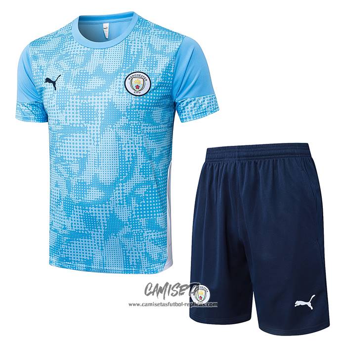 Chandal del Manchester City 2025-2026 Manga Corta Azul - Pantalon Corto